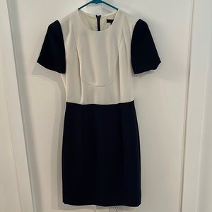 J. Crew white and navy dress
